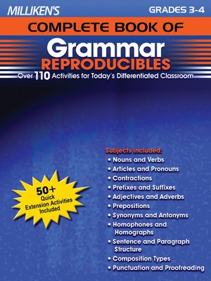 cover image of Milliken's Complete Book of Grammar Reproducibles - Grades 3-4